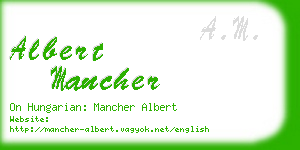 albert mancher business card